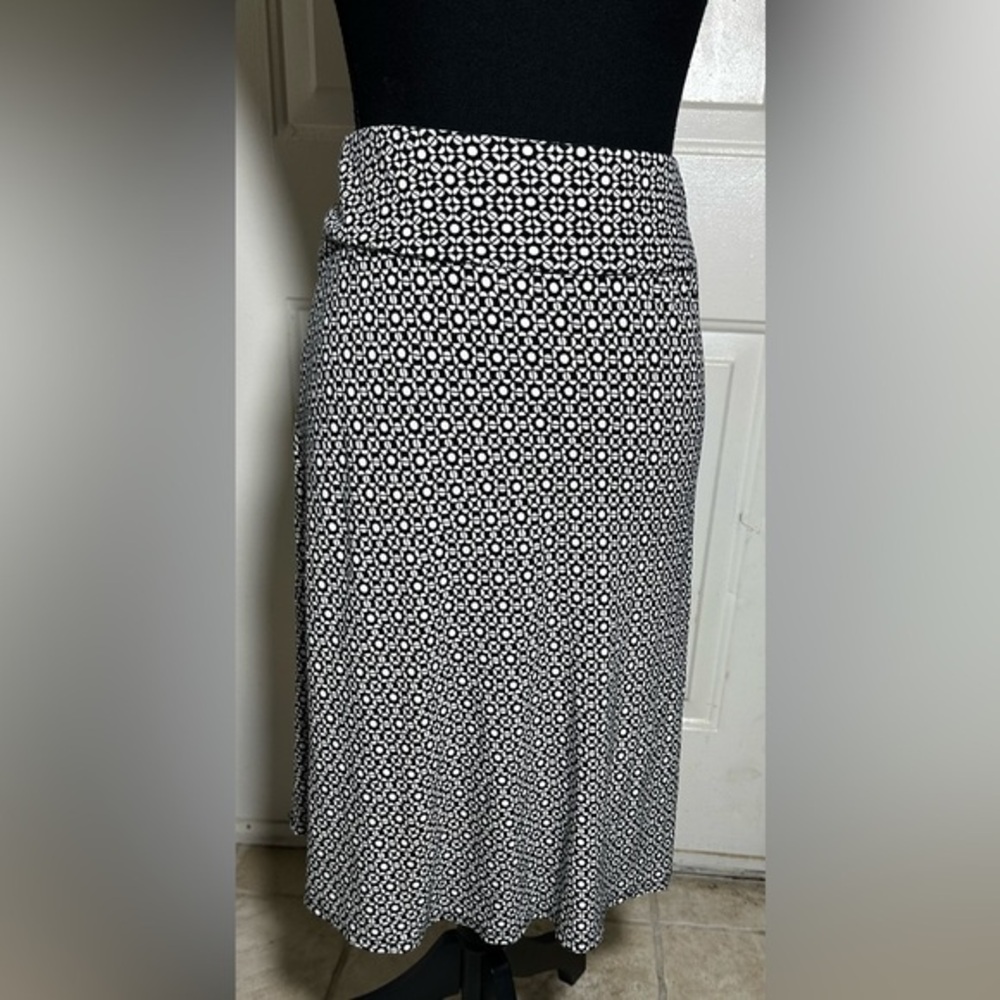Talbots Black and White Geometric Pencil Skirt XL